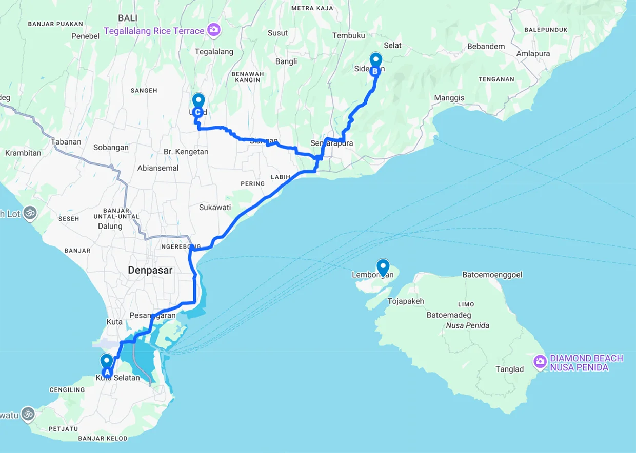Carte circuit : Bali