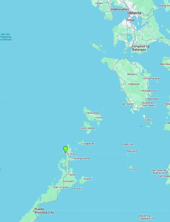 Carte circuit : Palawan, île des Philippines