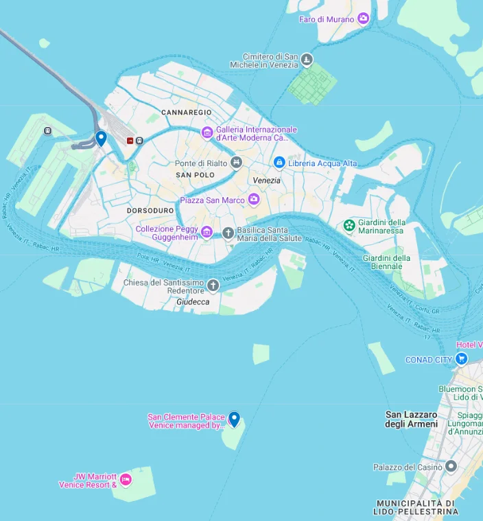 Carte circuit : Venise