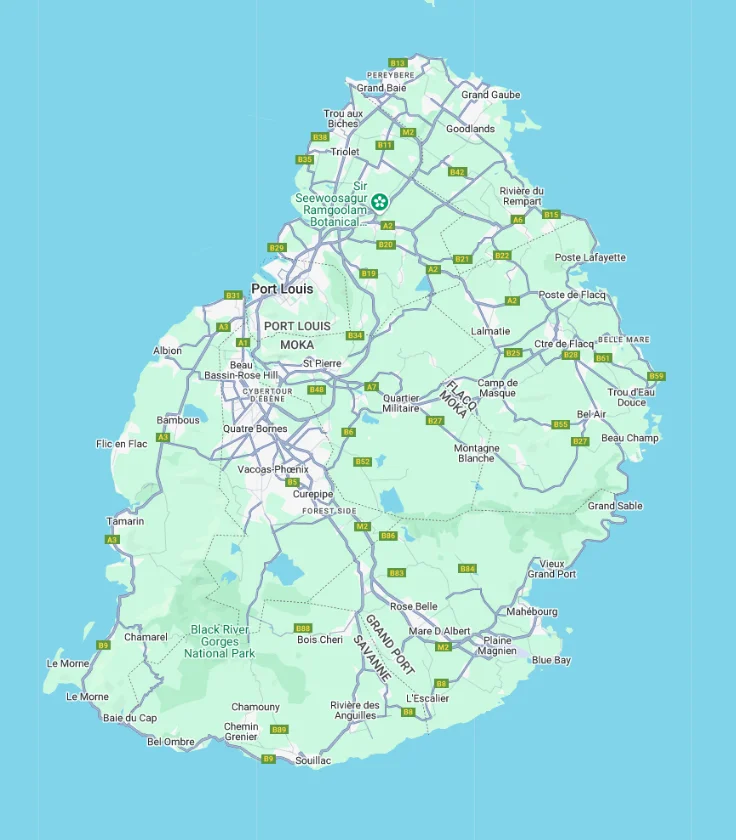 Carte circuit : Ile Maurice